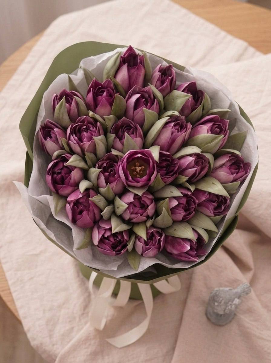 Зефирный букет «Аметистовые тюльпаны»
